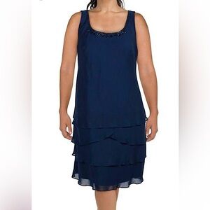 Woman’s SLNY Tiered Sleeveless Cocktail Dress
